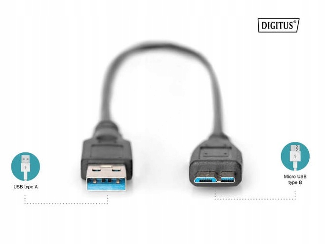 Kabel do dysku zewnętrznego USB 3.0 - szybki 5 Gb/s Producent Digitus