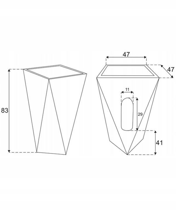 UMYWALKA WOLNOSTOJĄCA MONOLITYCZNA CERAMIKA Kolor biały