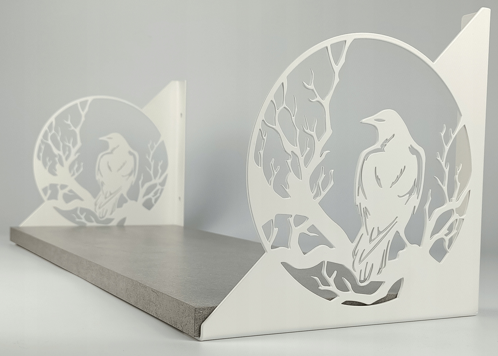 WIESZAK CROW -STALOWY -BIAŁY Głębokość mebla 0.15 cm