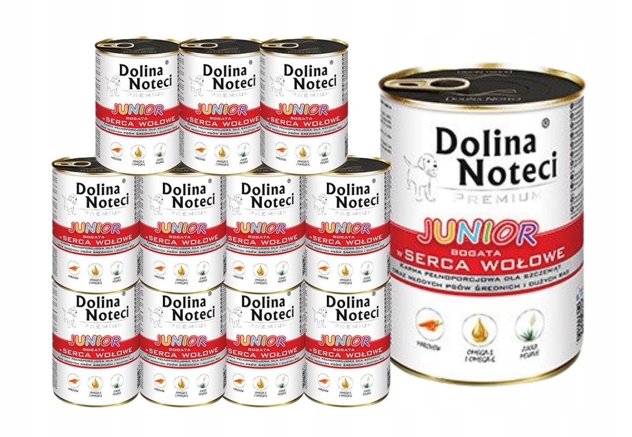 Levně Dolina Noteci Premium Vlhké krmivo pro psy a juniory bohaté na hovězí srdce 12 x 400 g