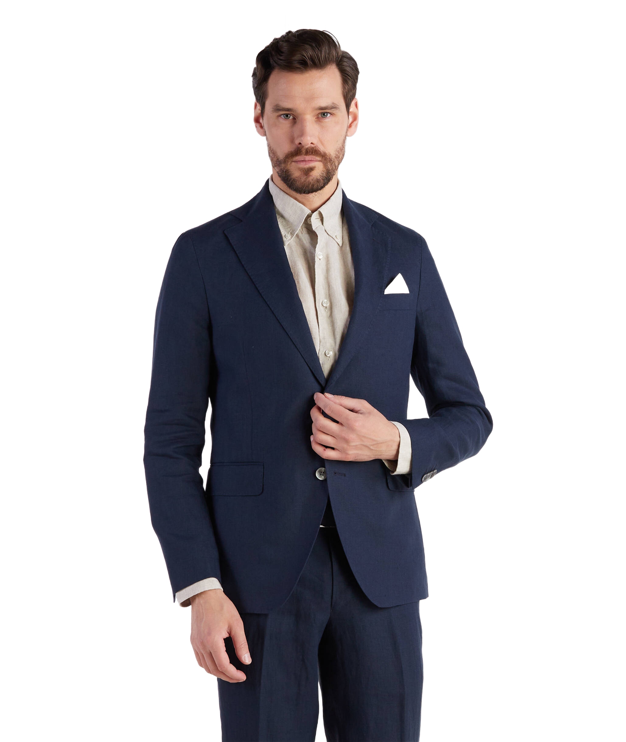 Faconnable Tmavě Modrá Sako Slim Hladká Elegantní 50 Fta