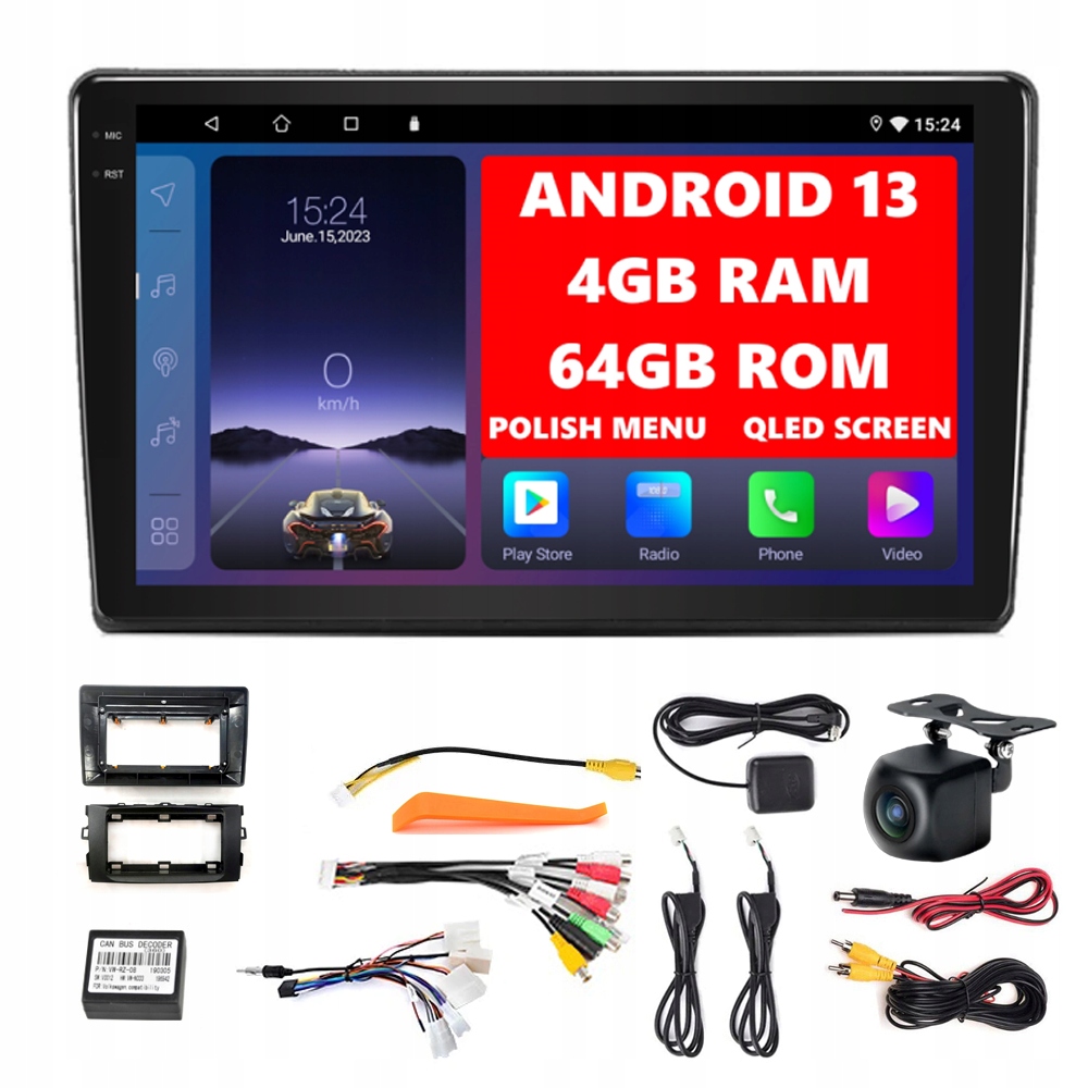 Radio Android 13 Toyota Auris II 2013-2016 Carplay Auto Wifi Dsp 4GB/64GB