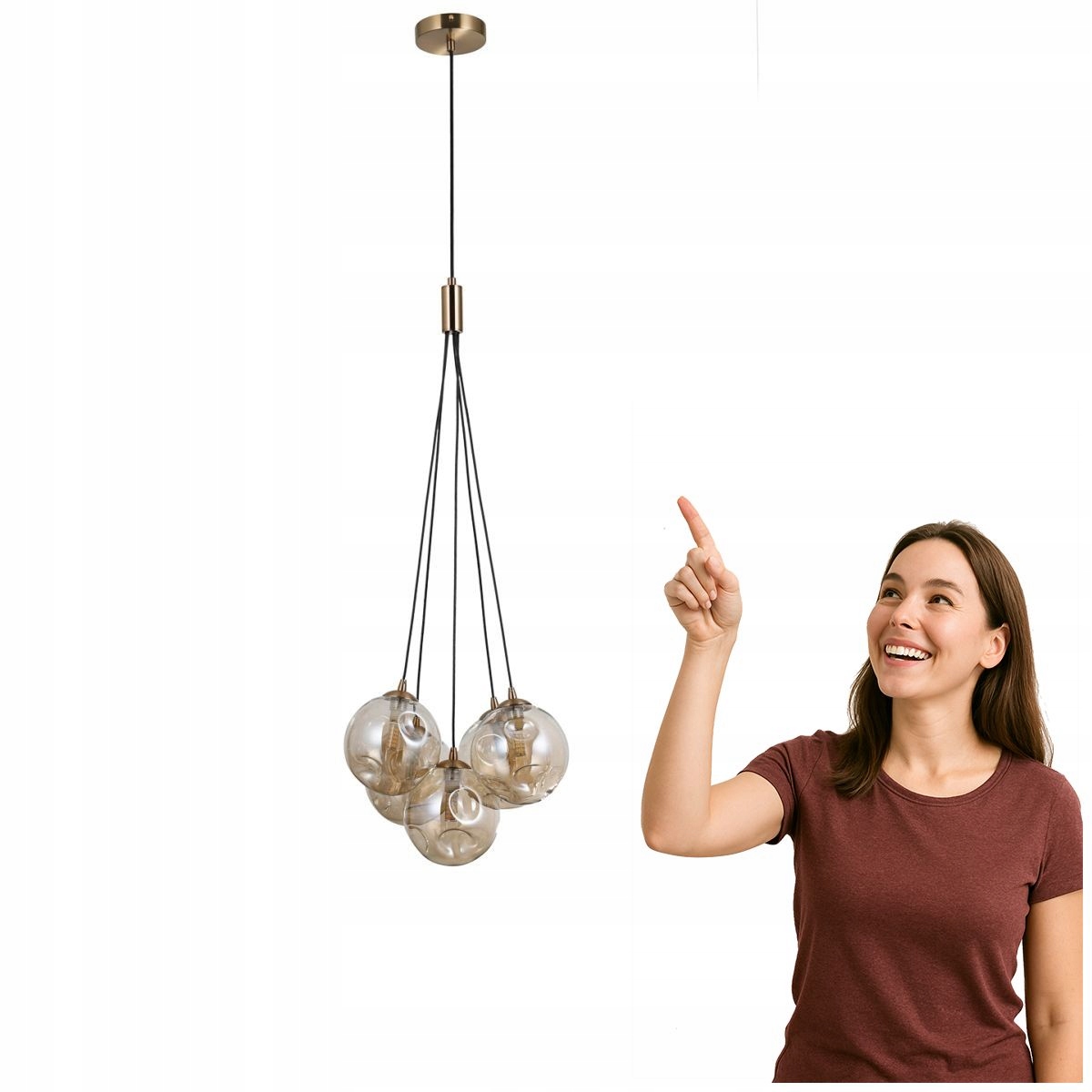 Moderní lustr Perlos mosazný Led 5xG9 Italux