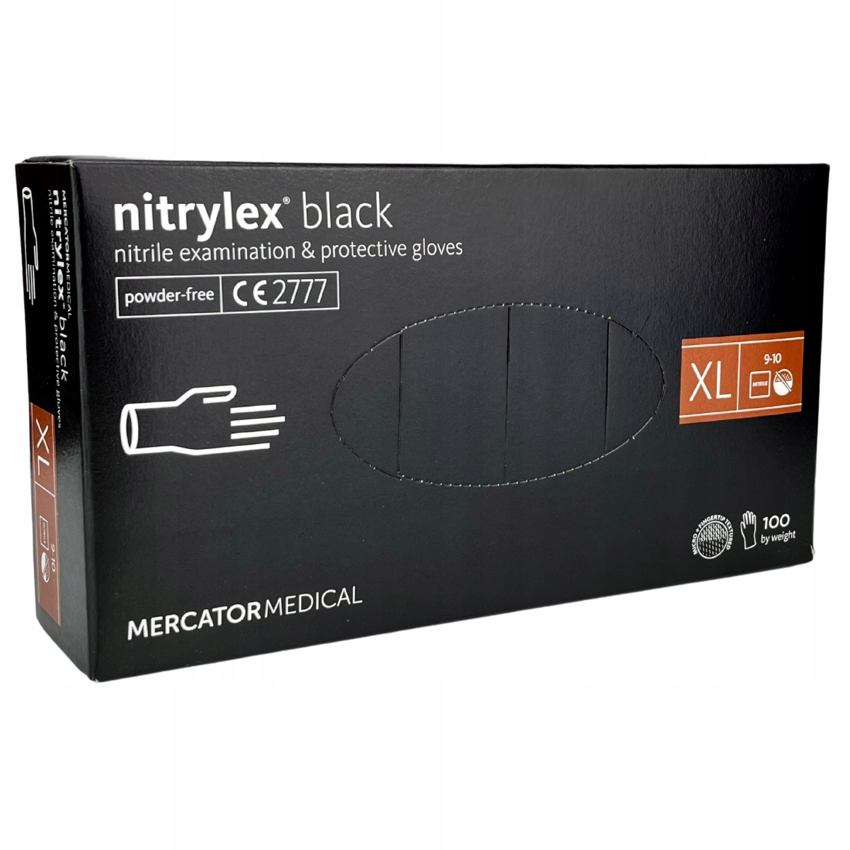 

Rękawiczki nitrylowe czarne bezpudrowe Nitrylex XL