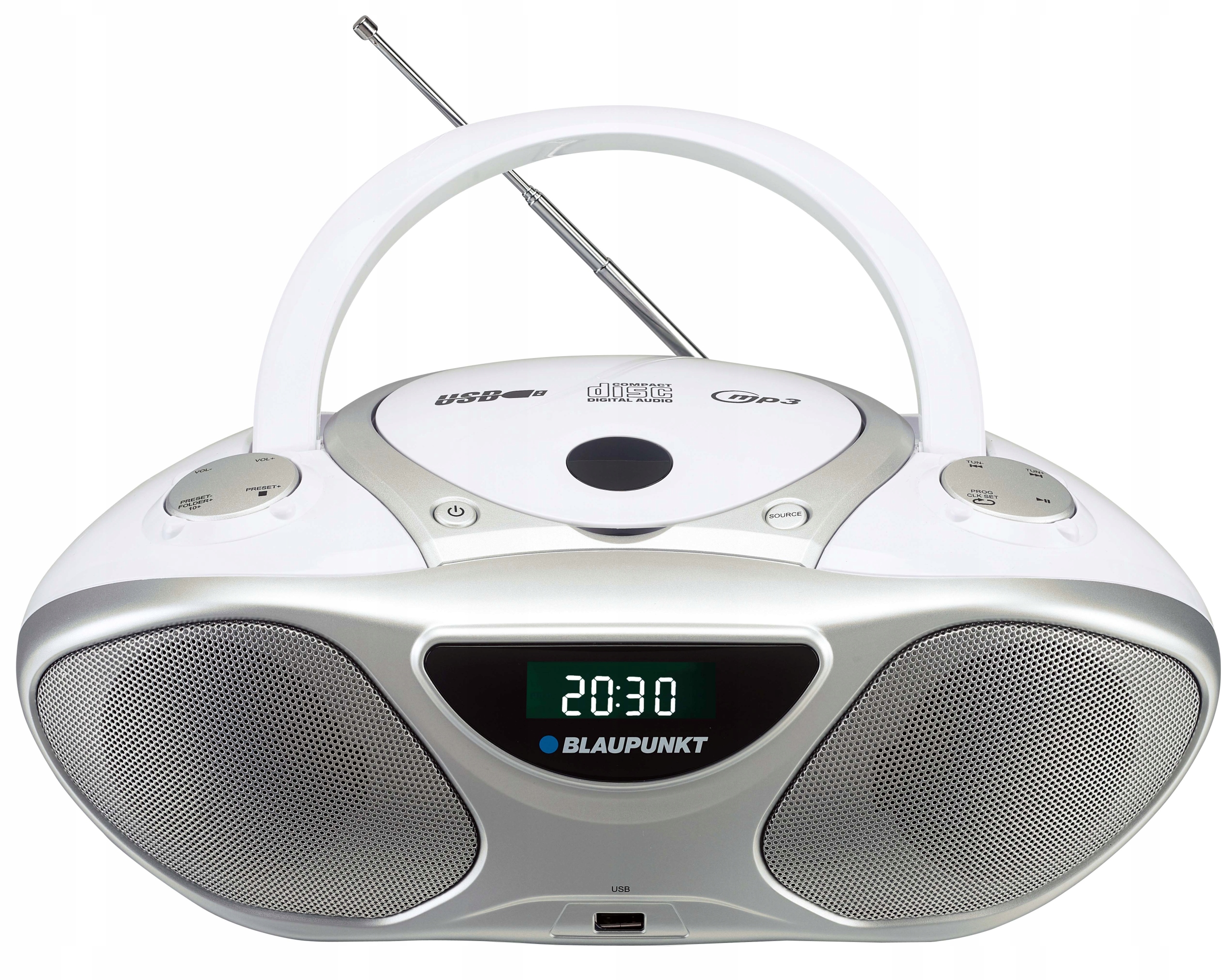 Blaupunkt BB14WH Радио Бумбокс CD MP3 USB часы