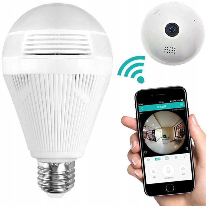 KAMERA WiFi IP MONITORING W ŻARÓWCE 360 AUDIO LED Jakość zapisu HD (1280 x 720)