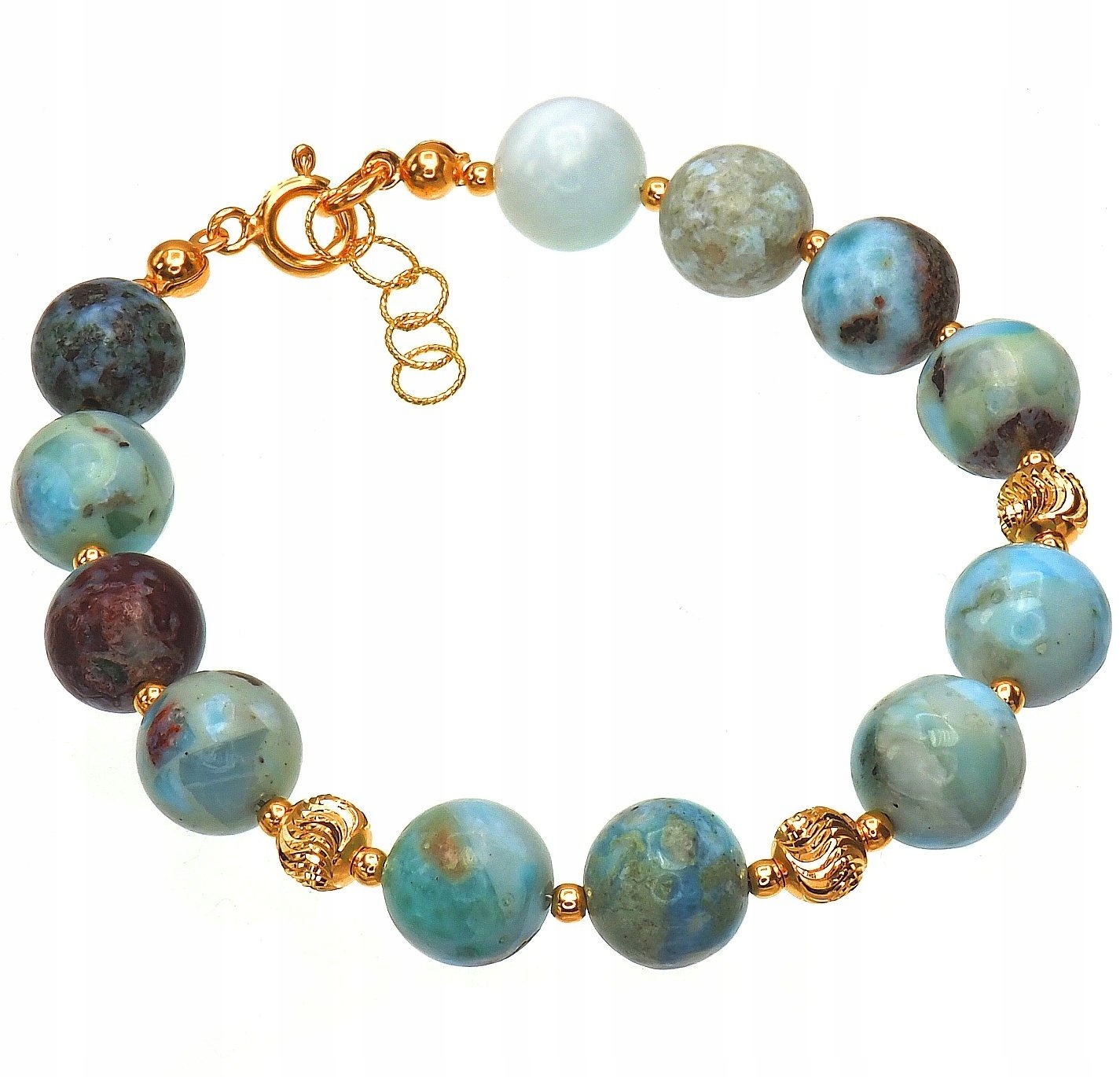 Larimar Výjimečný náramek Zlaté Stříbro