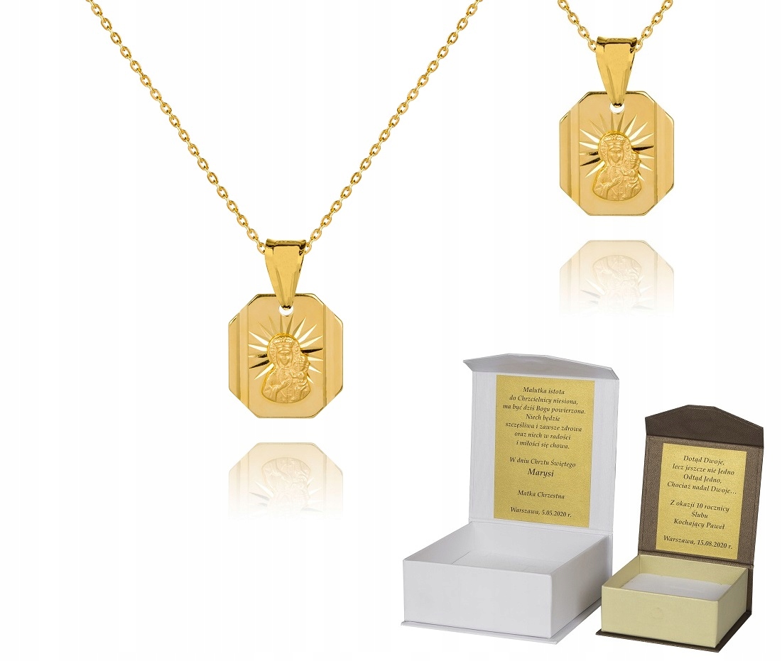 925 Zlatý Řetízek Medailon 45 CM Věnování A4M28