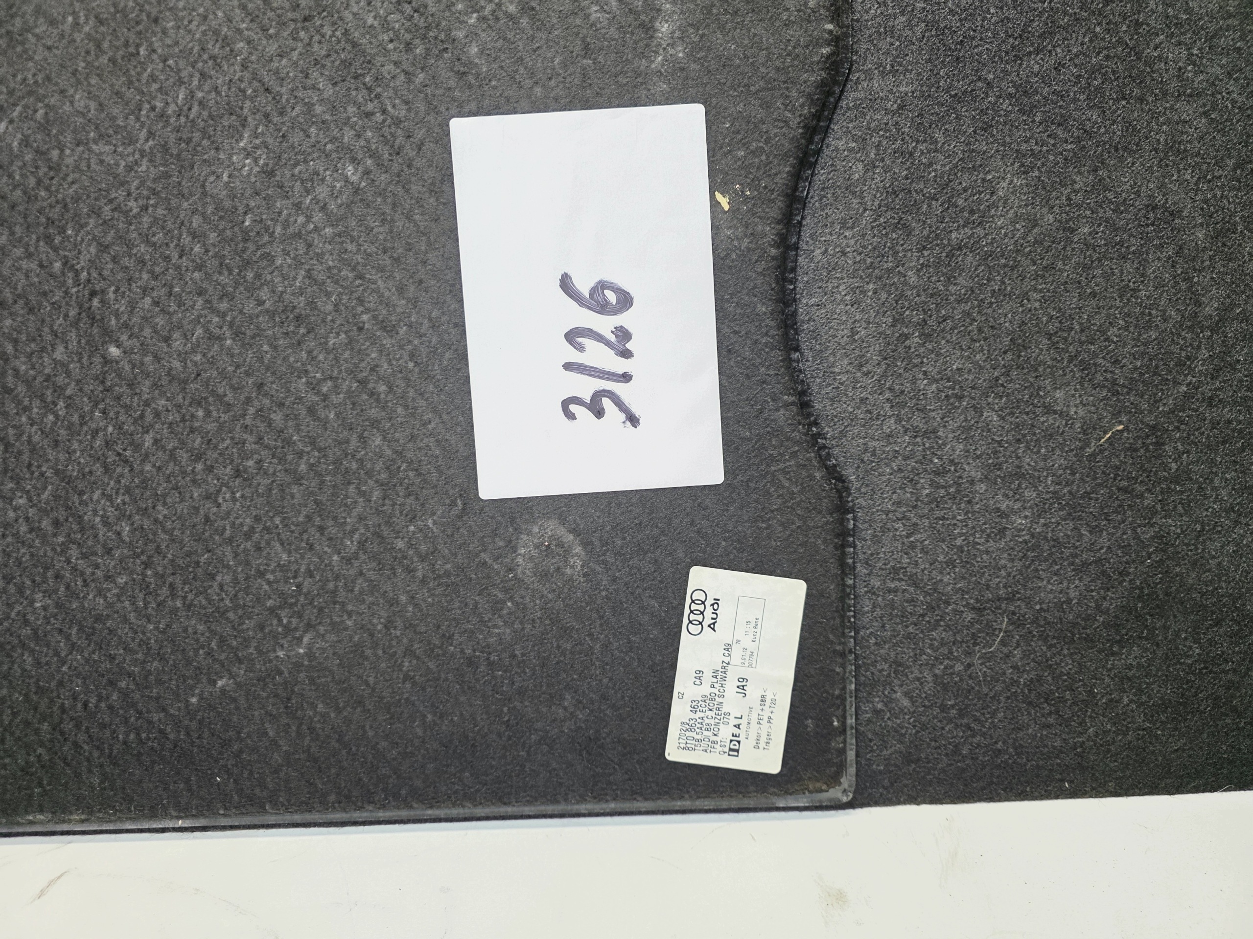 plancher coffre AUDI A5 8T COUPE 8T0863463 CA9 3/26