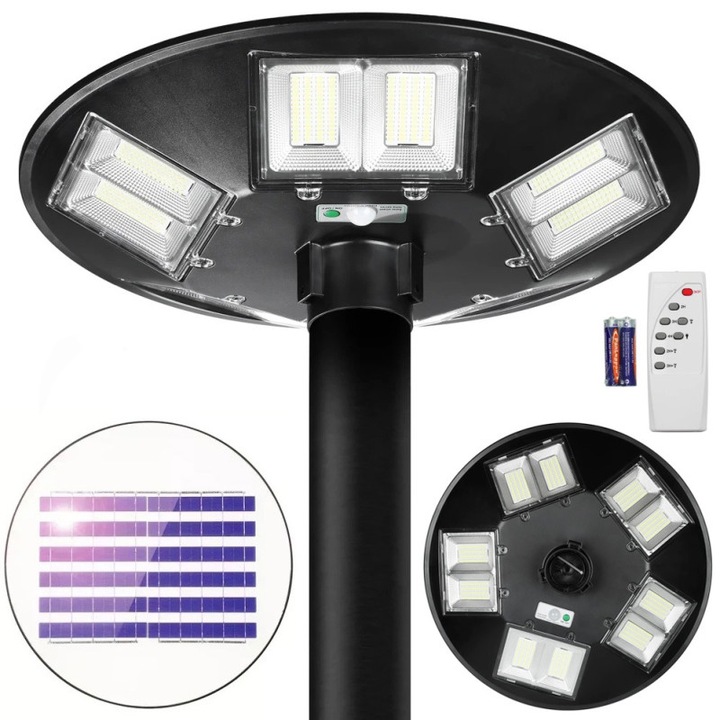 Solárna lampa pouličná záhradná ufo snímač pohybu diaľkové ovládanie výkonná