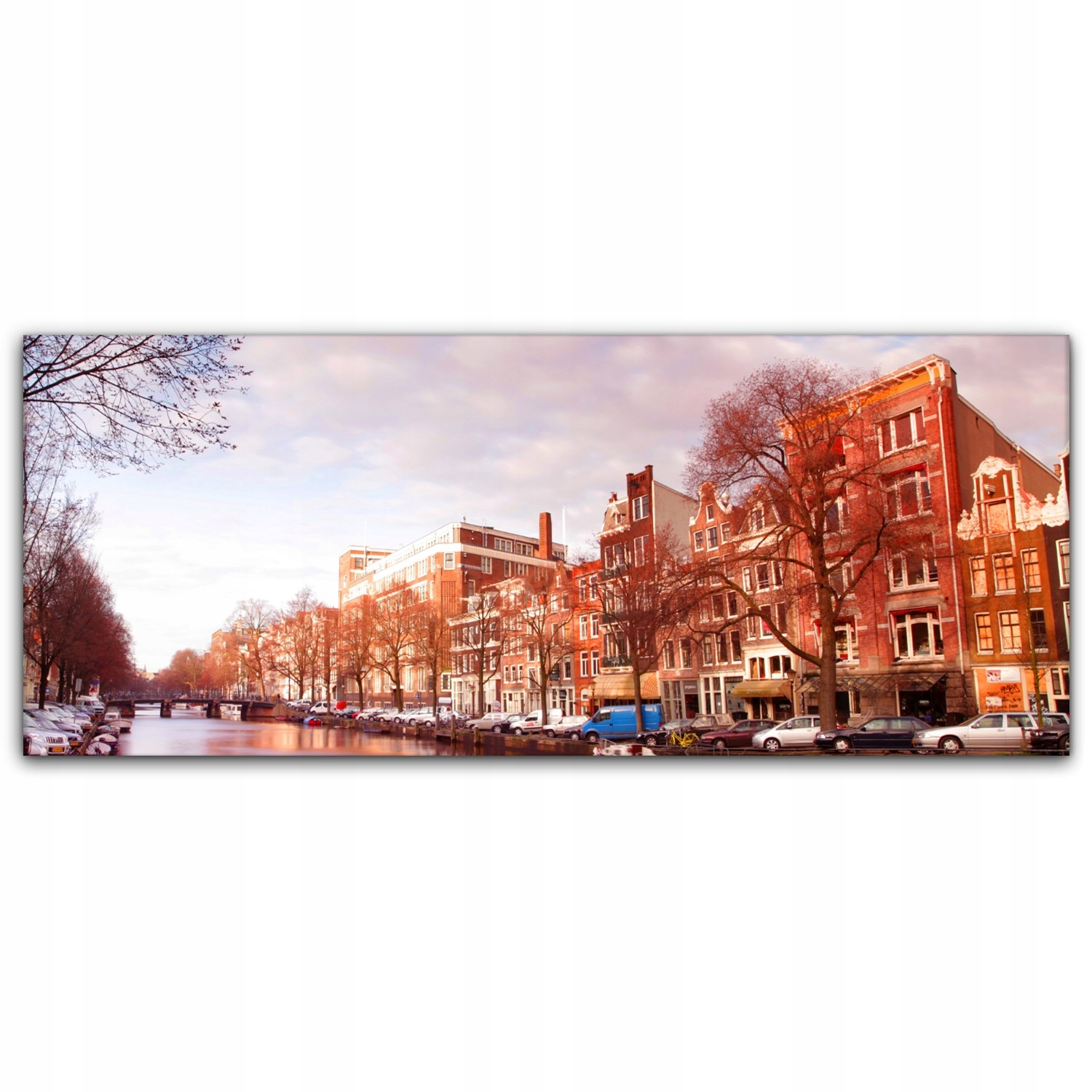 

Obraz na płótnie do salonu 125x50 Kanał Amsterdam