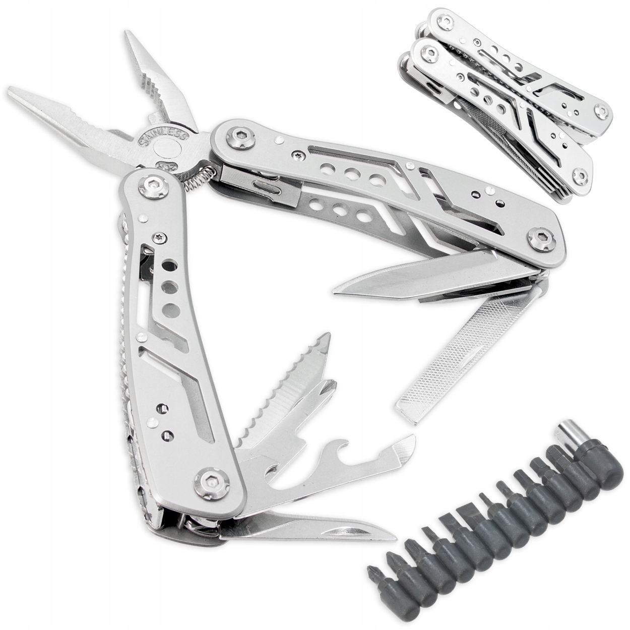 Multitool Survivalový Multifunkční Nástroj Sada Nářadí 24v1 Pouzdro