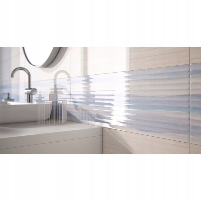 PŁYTKI ŚCIENNE ELEGANT STRIPES niebieski 25x75 Typ glazura