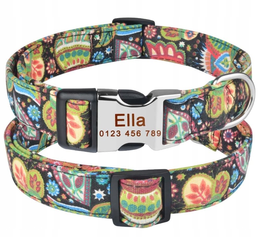 Levně Obojek s gravírováním Různé vzory a velikosti ID Tag Identifikátor Jméno Číslo