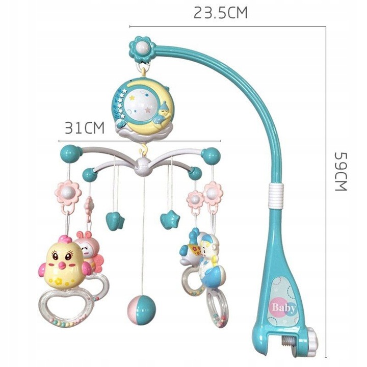 KARUZELA DO ŁÓŻECZKA 5w1 PROJEKTOR GWIAZD LAMPKA Marka Dexxer