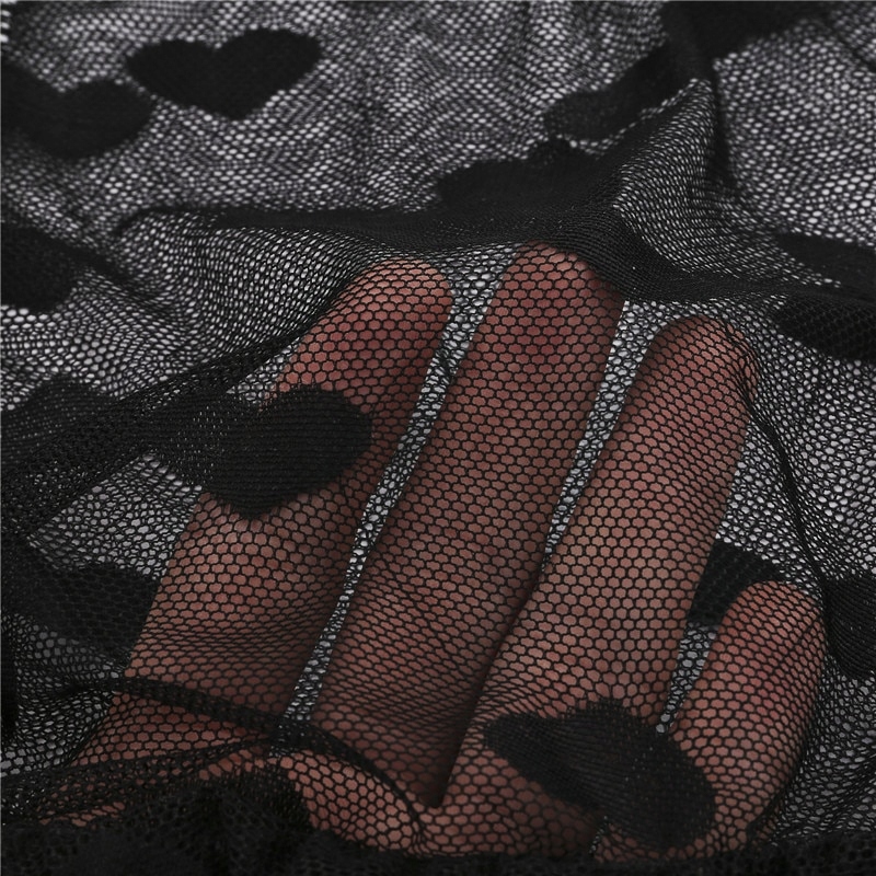 KOBIECA SEXOWNA BIELIZNA BEZ RAMIĄCZEK W SERCA KORONKOWA KOMPLET DAMSKI Model Czarny Komplet