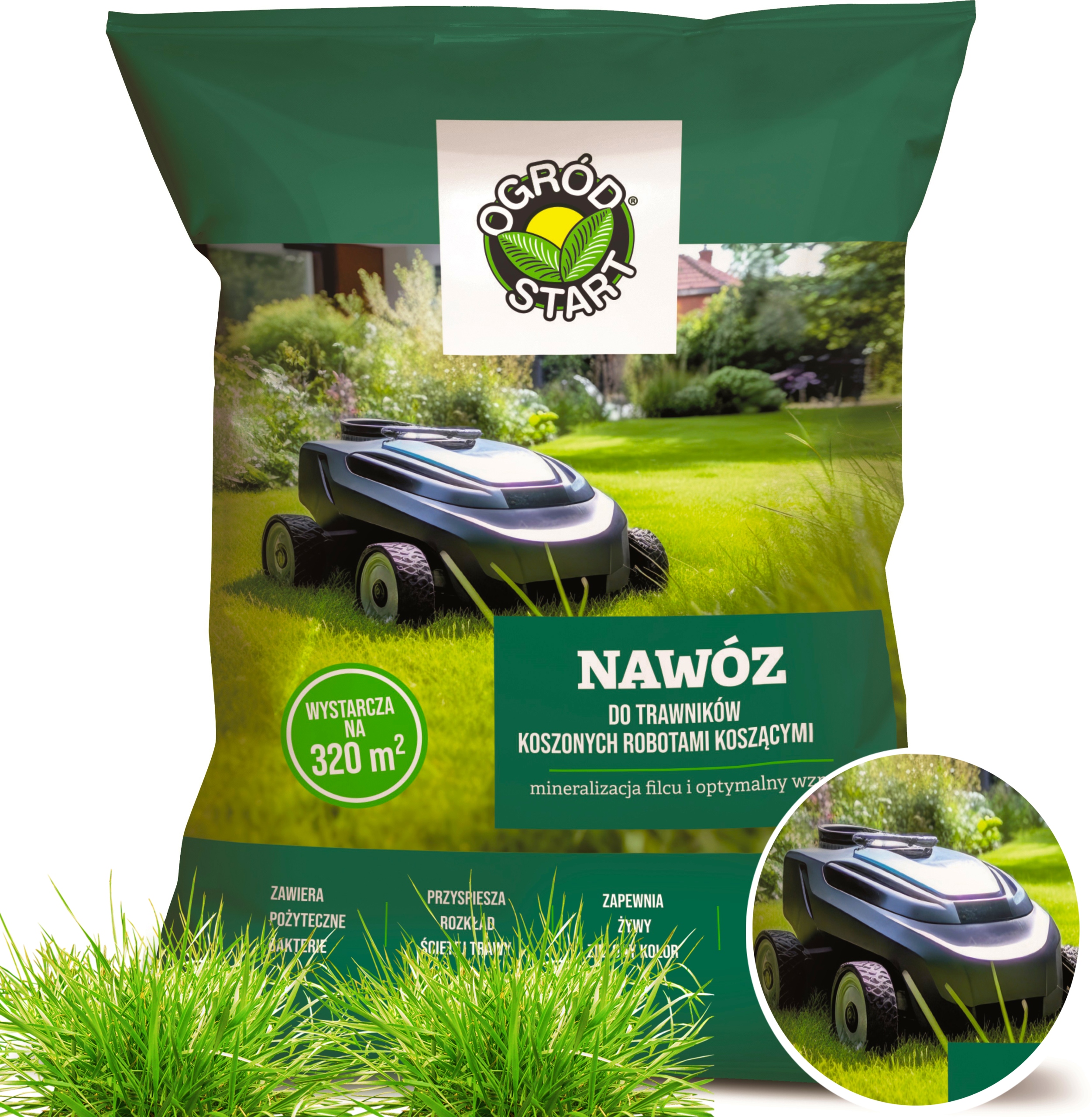 Nawóz Do Trawy Trawnika Trawników Koszonych Robotami Koszącymi 8 Kg