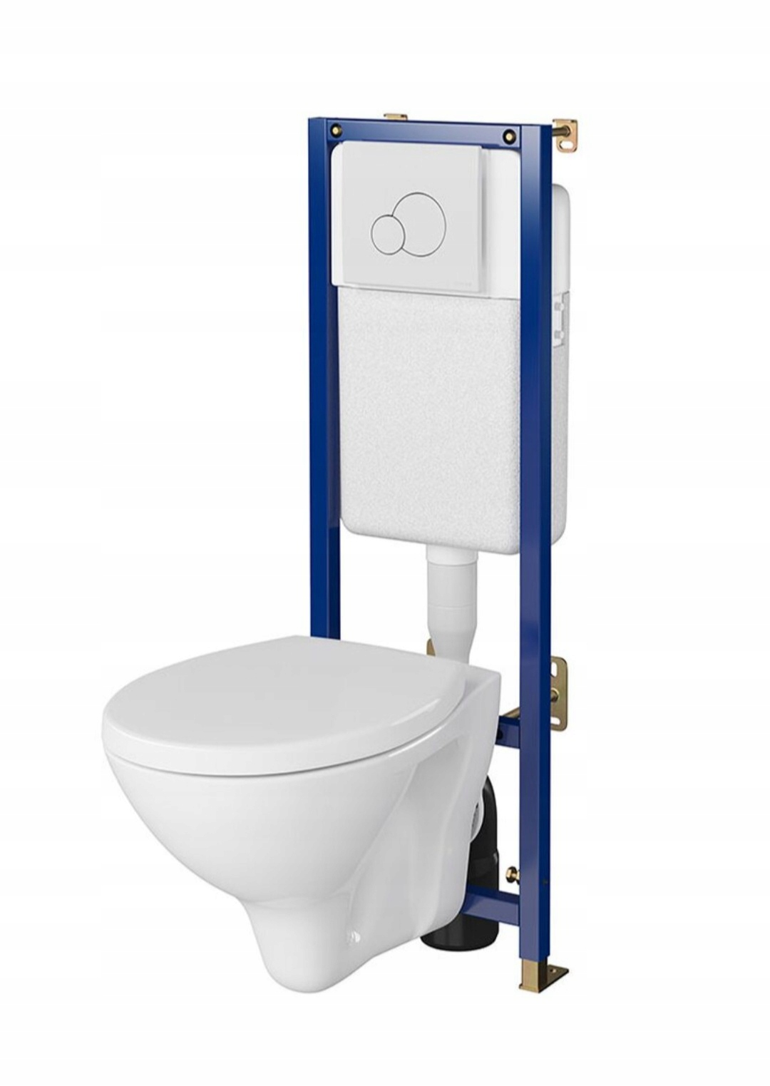 ZESTAW PODTYNKOWY WC WĄSKI BIAŁY PRZYCISK