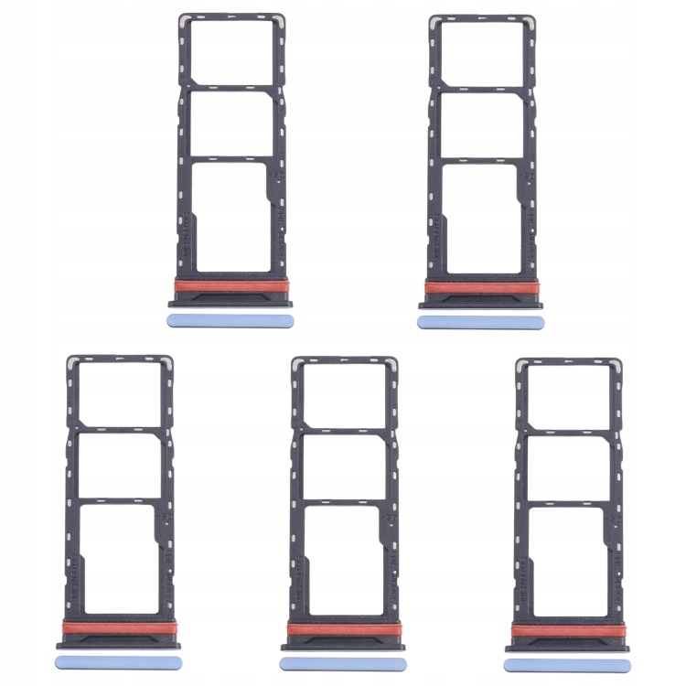 For Infinix Hot 40i X6528B 5pcs SIM + Micro SD Card Tray Blue