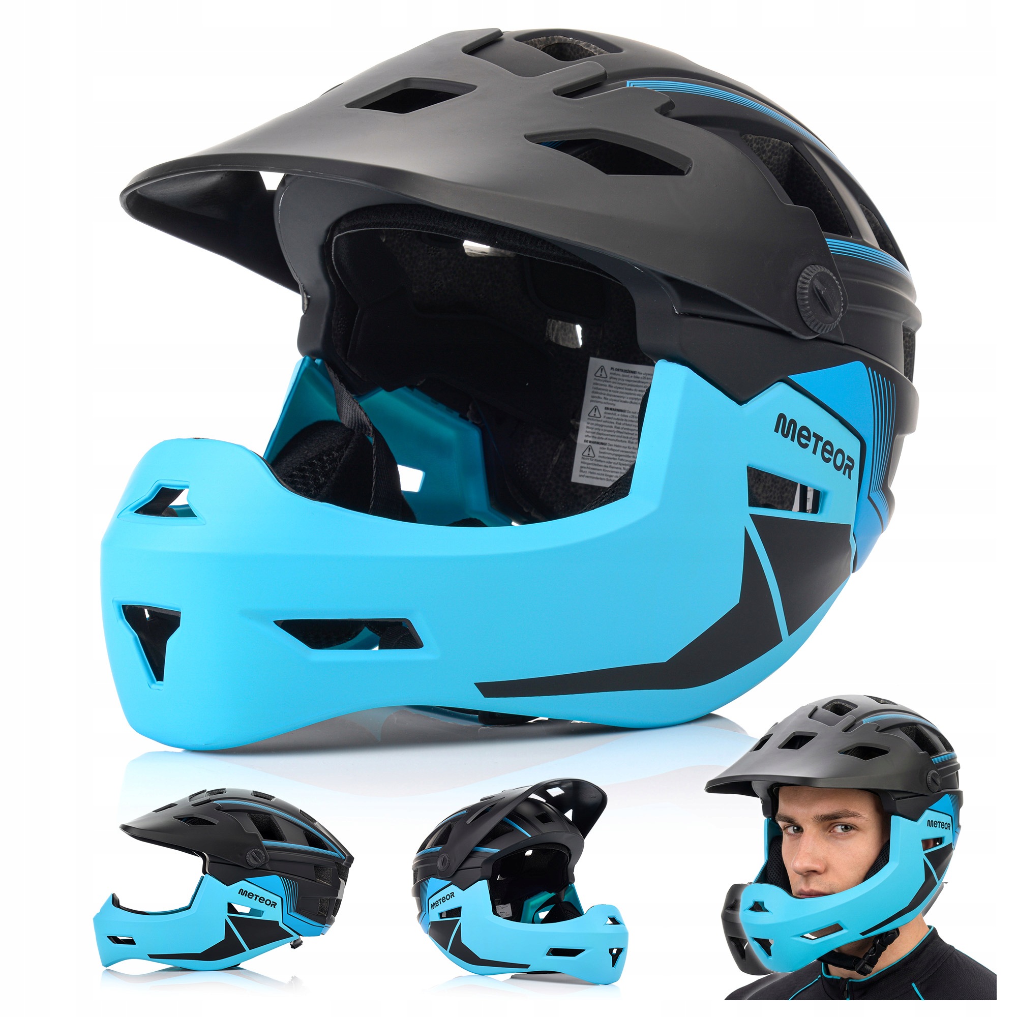 Dětská nastavitelná cyklistická přilba pro enduro kolo Meteor Hydra M