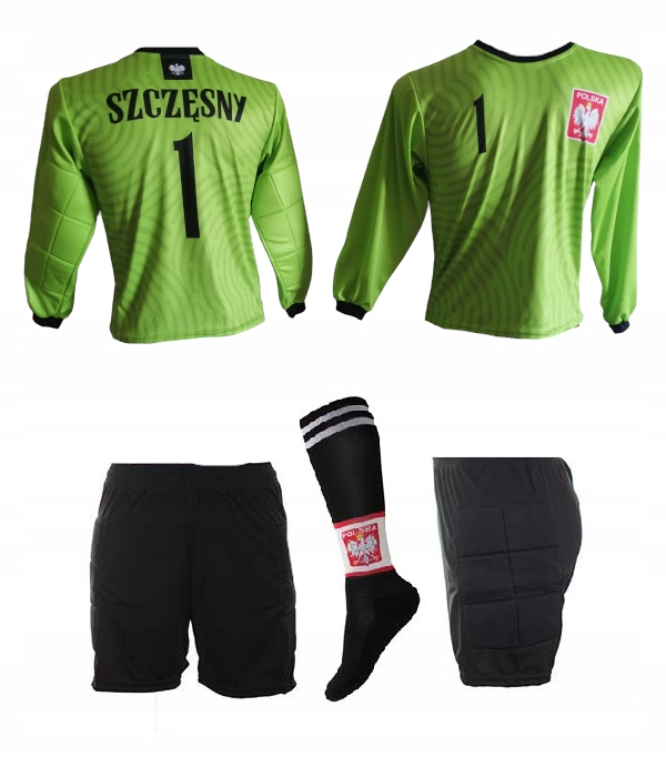 Strój Piłkarski Bramkarski dla dzieci chłopca koszulka spodenki getry 170