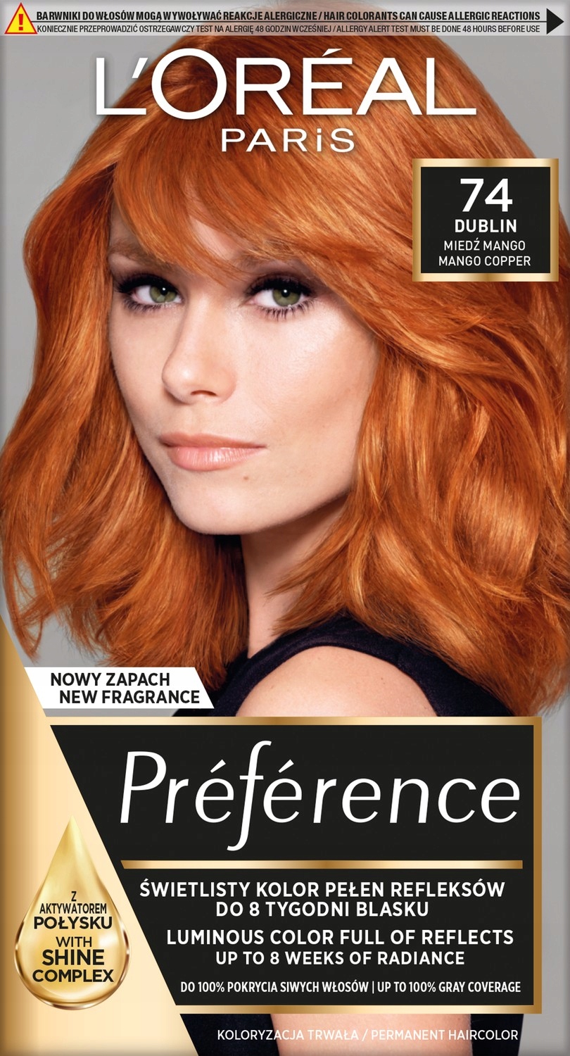 Loreal Preference trwała farba do włosów 74 Miedź Mango