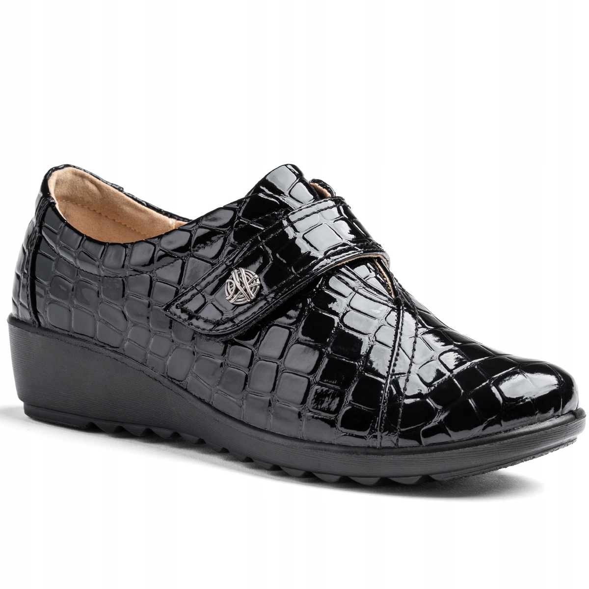 Dámské polobotky Koturn lakované krokodýl Suchý Zip v. kůže Lehké Wojtyłko 41