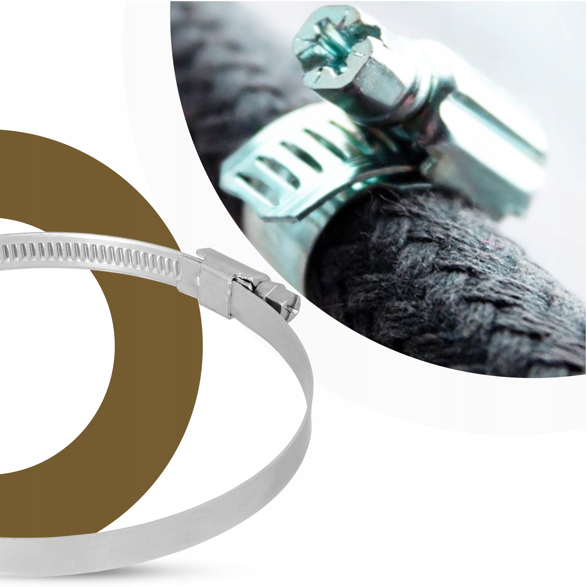 10x Obejma Ślimakowa OPASKA ZACISKOWA 90-110 mm Metalowa SKRĘCANA Cybant Materiał stal ocynkowana