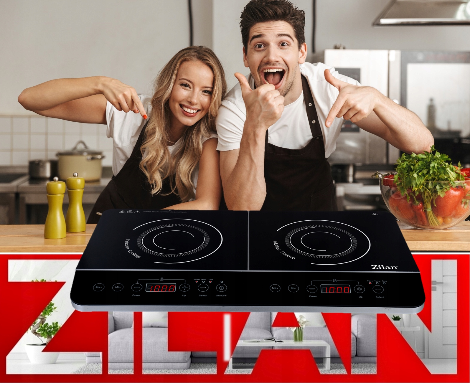 PODWÓJNA KUCHENKA INDUKCYJNA PRZENOŚNA 3500W Kolor dominujący czarny