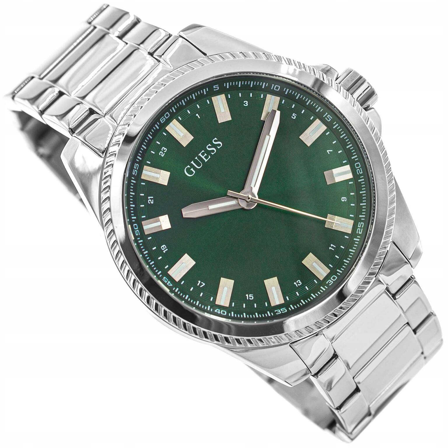 Pánské Hodinky Guess GW0810G2 Silver Tone Set Stříbrné S Přídavným Řemínkem