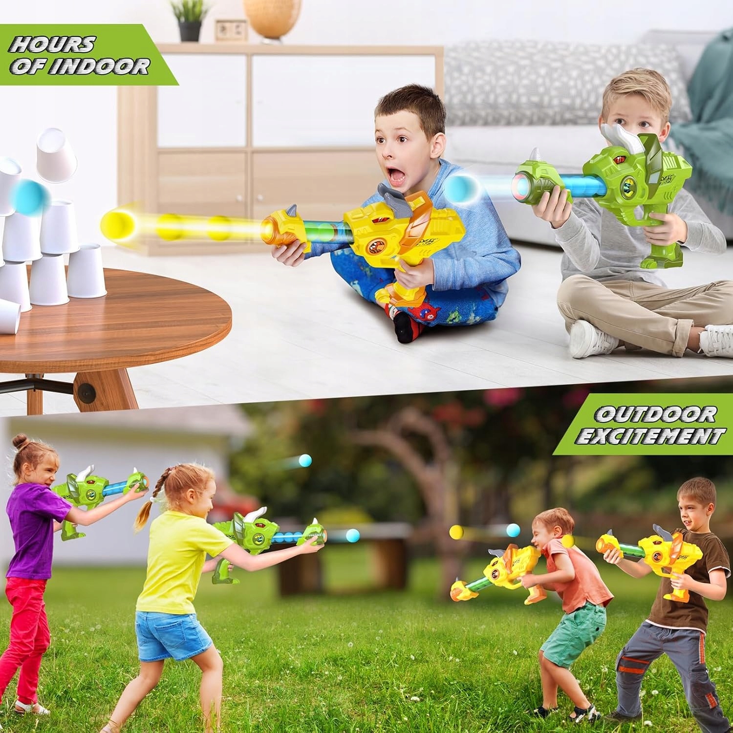 2 x DINOSAUR FOAM BALL SHOOTING GUN Značka Woopie