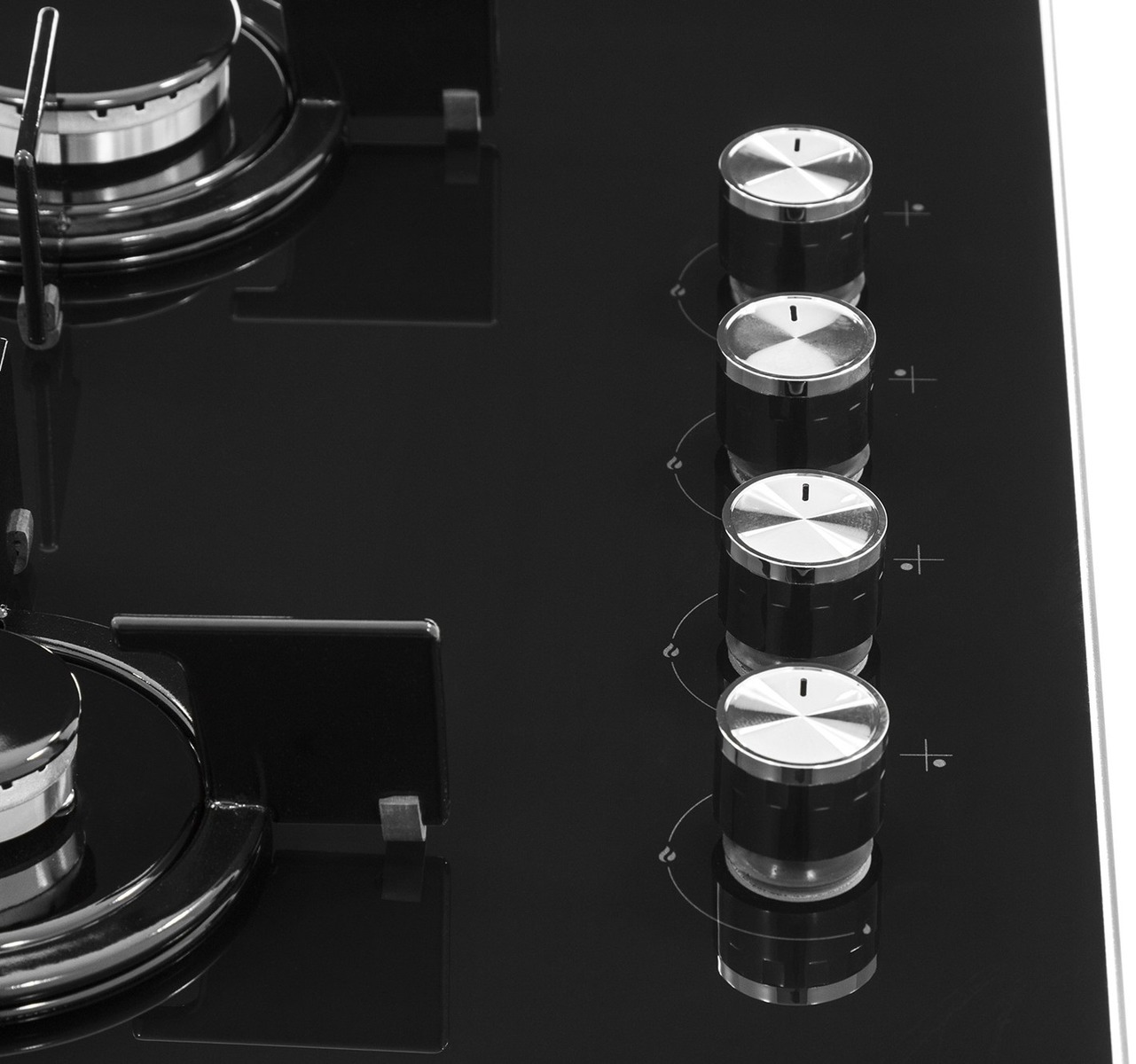 Czarna Płyta gazowa do zabudowy BEKO HILG64120S Wykonanie rusztu emaliowany