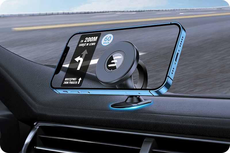 UCHWYT NA MAGNES DO KOKPITU+MOCNA ŁADOWARKA 4X USB typ-C DO ZAPALNICZKI Stan opakowania oryginalne