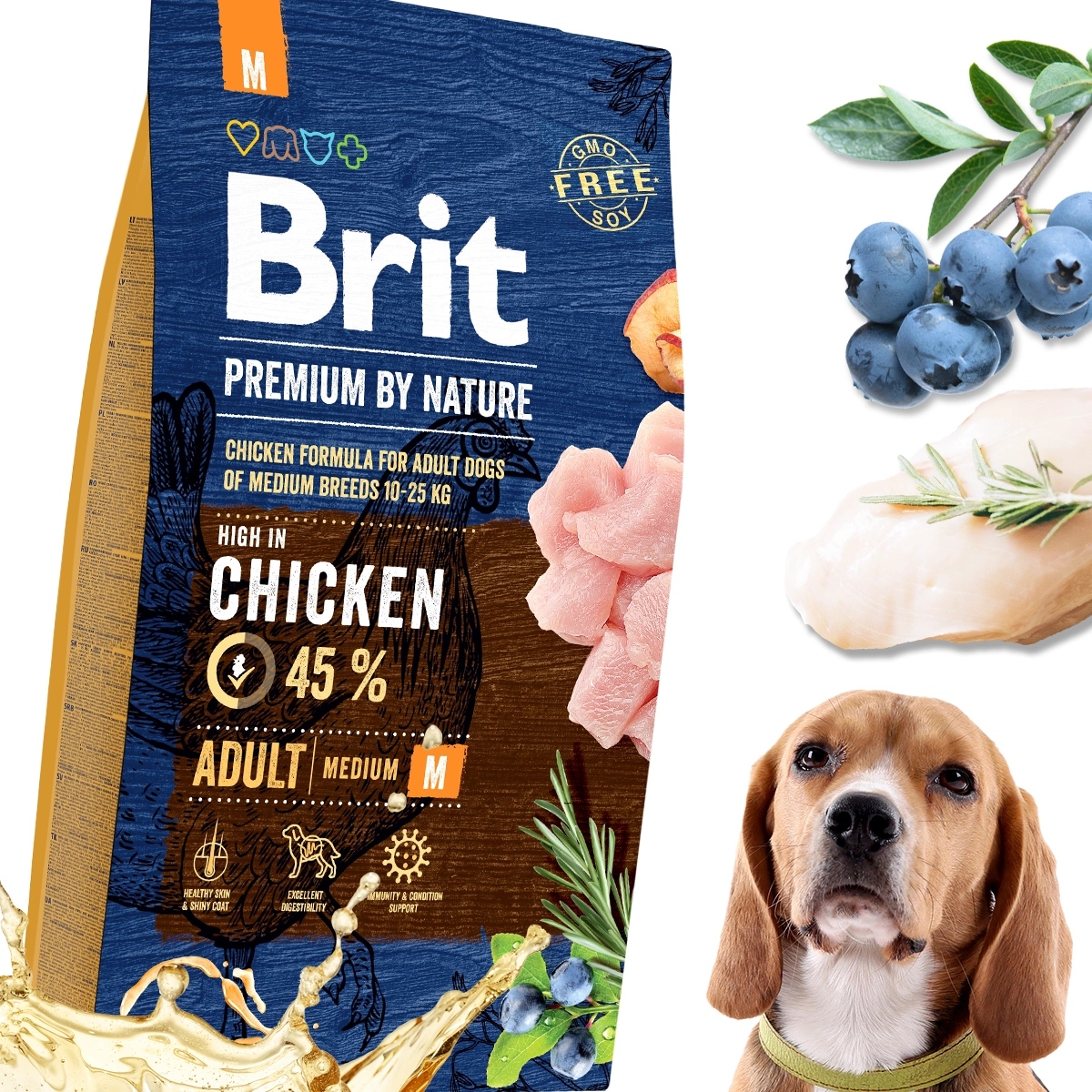 Karma Brit dla Psów od 10 do 25KG Kurczak Premium 8 kg chrupki