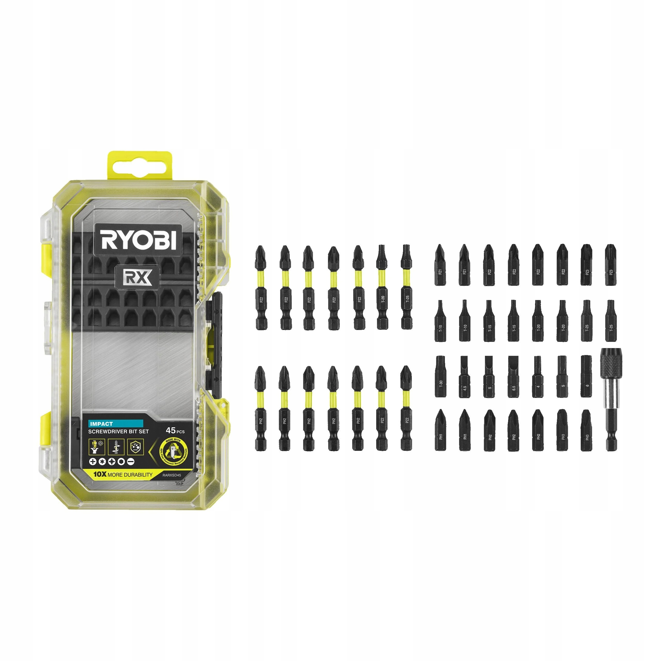 Zestaw bitów Ryobi RARXSD45 Rx, 45 szt. 5132006638