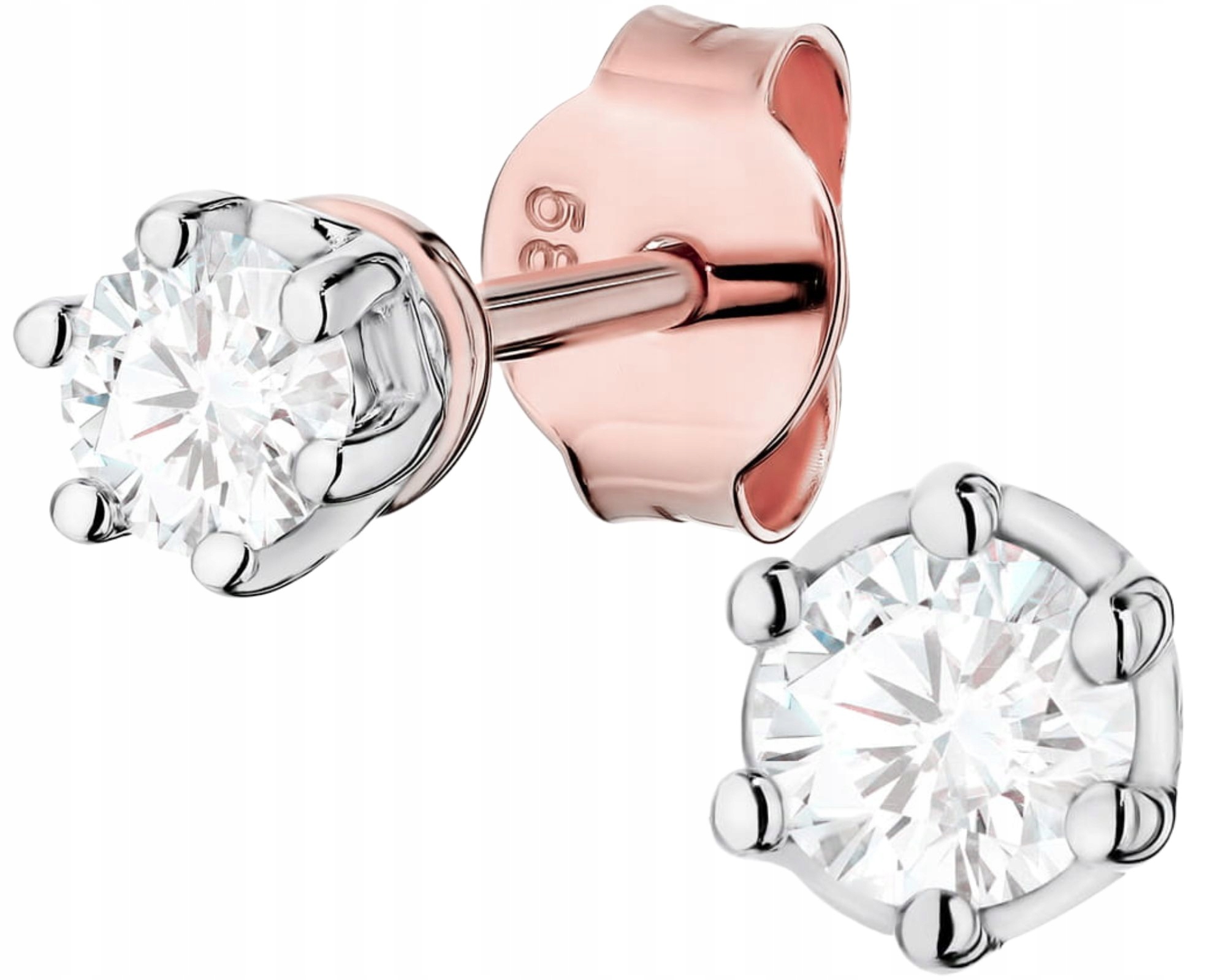 Růžové Zlato Náušnice Laboratorní Brilianty Zlato 585 Dárek Gravírování