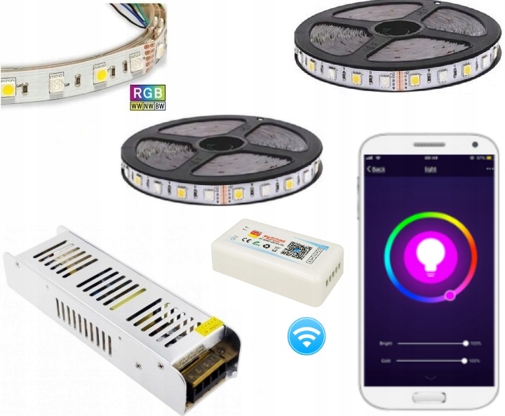 

Zestaw 8m Tasma Led 5050 Rgbw Biały Ciepły Wifi