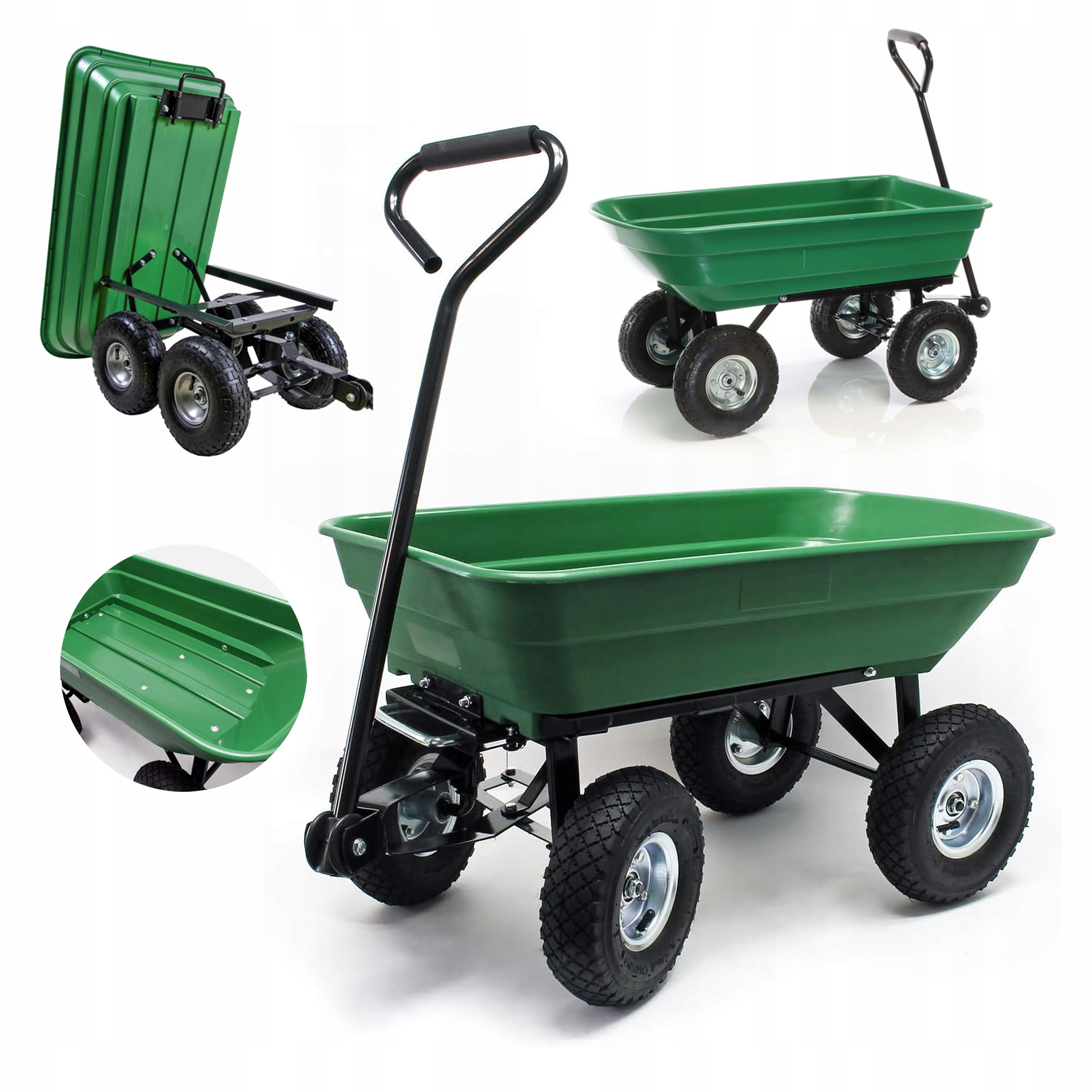 Wózek ogrodowy transportowy Taczka Przyczepka Wywrotka Vaco 350 kg 75 L