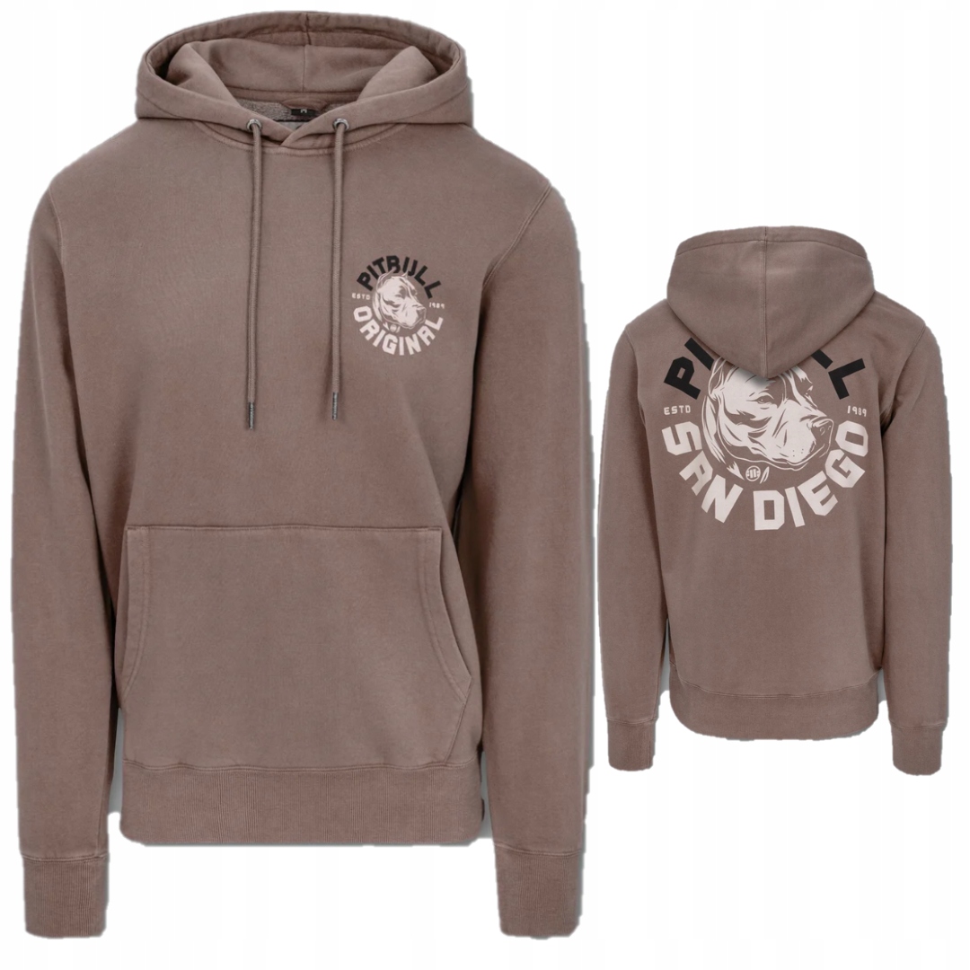 Pánská mikina s kapucí Pitbull West Coast Mikina S Kapucí Sd, vínová, Velikost 3XL