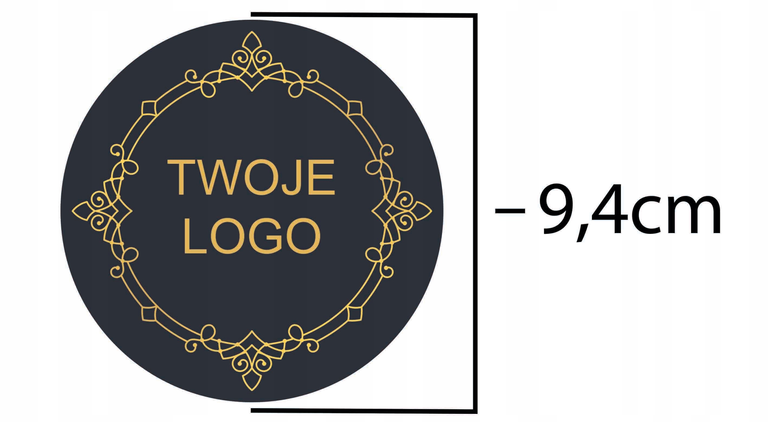 

Naklejki Z Logo Twojej Firmy etykiety 9,4cm 250szt