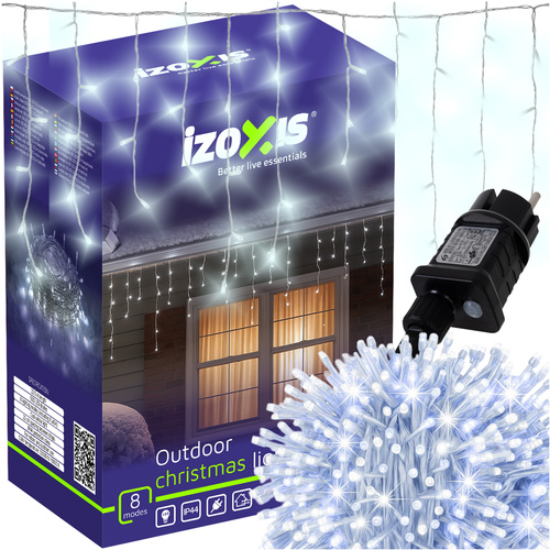 Lampičky rampouchy Led Izoxis 500 Led 22,5 m studená bílá IP44 venkovní