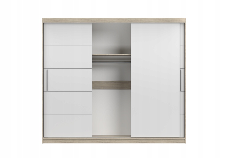 SZAFA PRZESUWNA 3 DRZWIOWA ALBA II 250 + półki Waga produktu z opakowaniem jednostkowym 199 kg