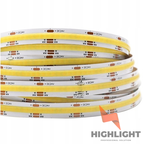 5 m Led pásek Cob Cct 24V 16W 3000-6500K teplý/studený 640LED/m Dual White