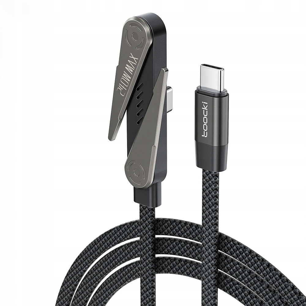 2× Kabel Toocki 240W Typ C Składany Uchwyt na Telefon Biurkowy Ładowanie 90 Stopni Szybkie Ładowanie