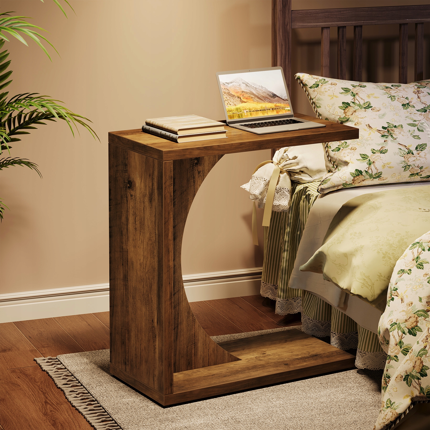 Stolek Tribesigns 60 x 30 x 65 cm Dub hnědý