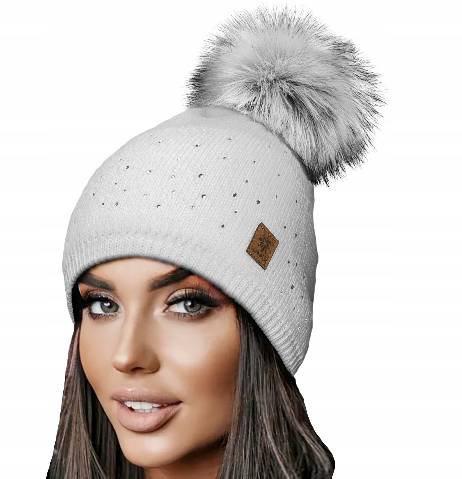 

Zimowa Czapka Ciepła pompon i polar Woolk Verona