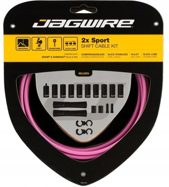 Jagwire zestaw przerzutkowy Sport 2x Shift różowy