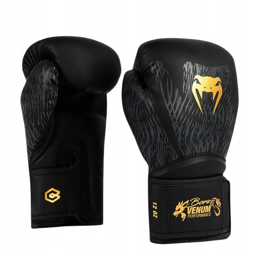 boxerské rukavice venum x chimaev 12OZ Černá/zlatá