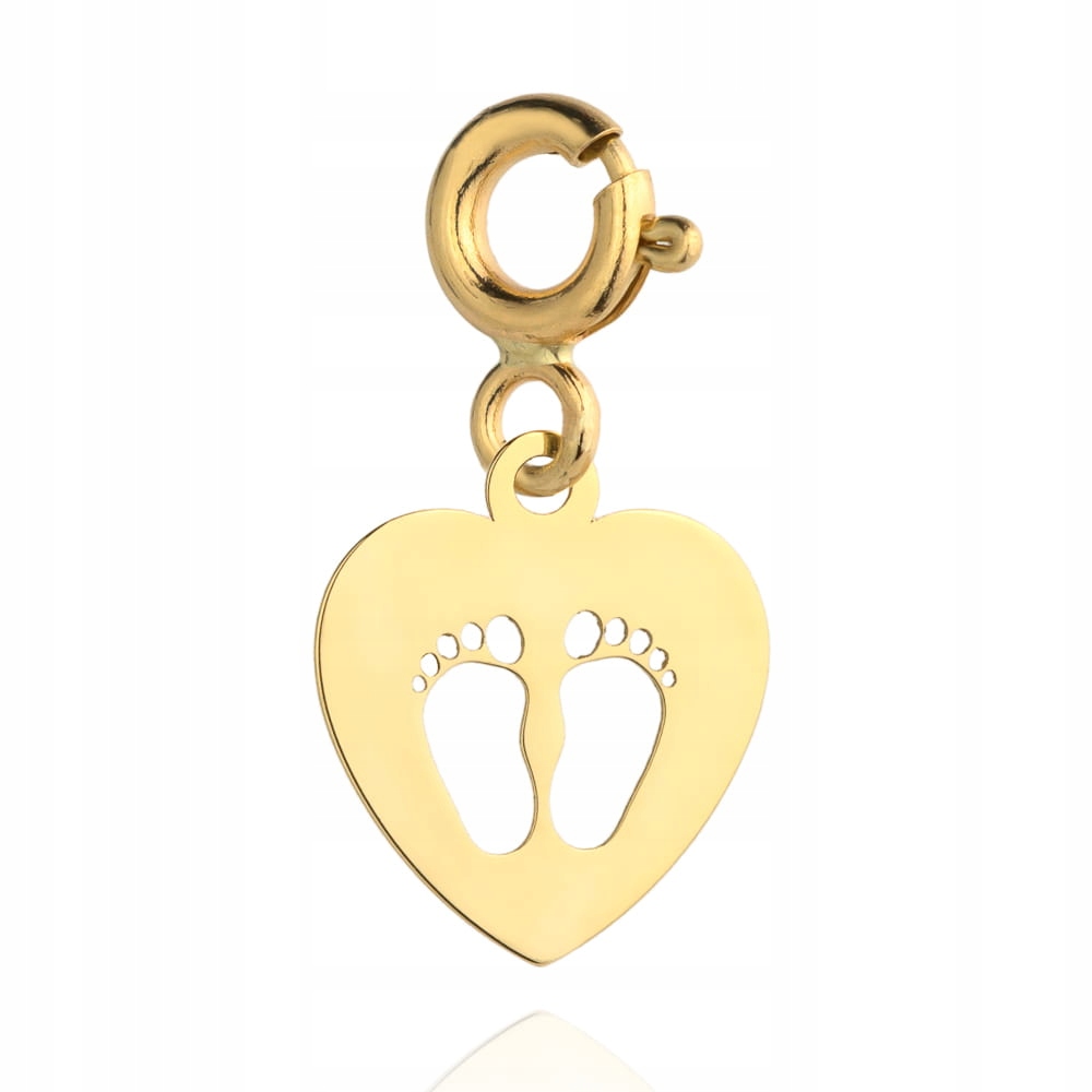 Zlatý přívěsek srdce chodidla 585 14k 0.37g