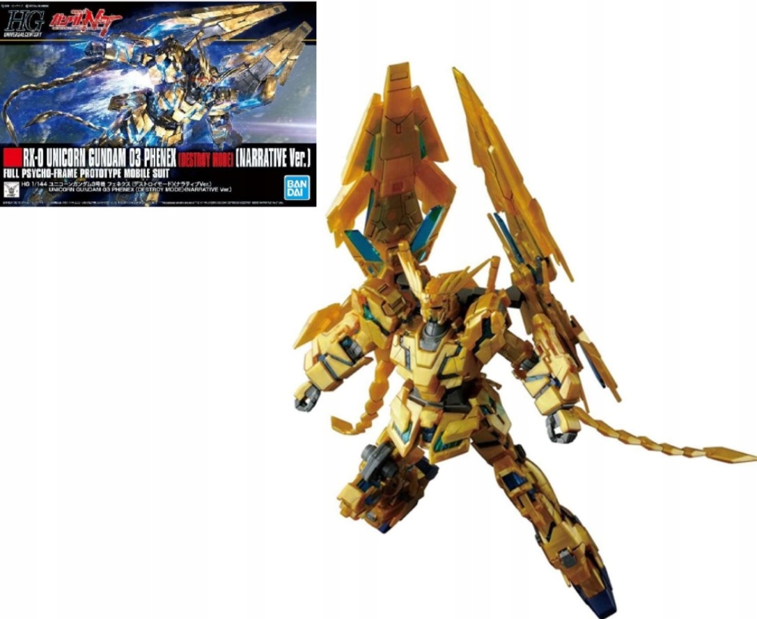 Gundam Hguc 1/144 Unicorn Gundam 03 Phenex Destroy Mode Model stavebnice